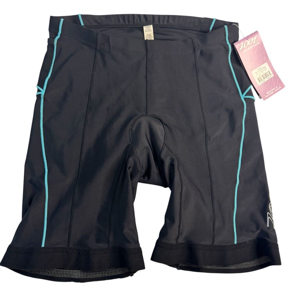 Zoot Women's Trifit 8" SHORT Padded Cycling Shorts Black New Size XL